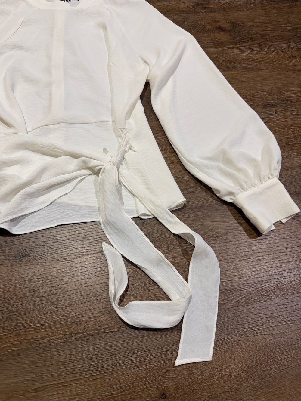 BCBGeneration Ivory Tie-Front Blouse - Picture 5 of 9